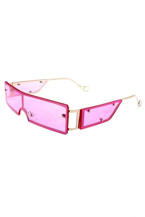 Womens retro rimless square metal sunglasses