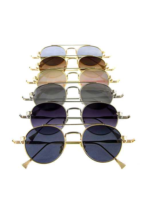 Womens elegant metal rounded fashion sunglasses