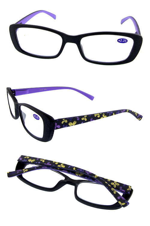 simple floral reading glasses