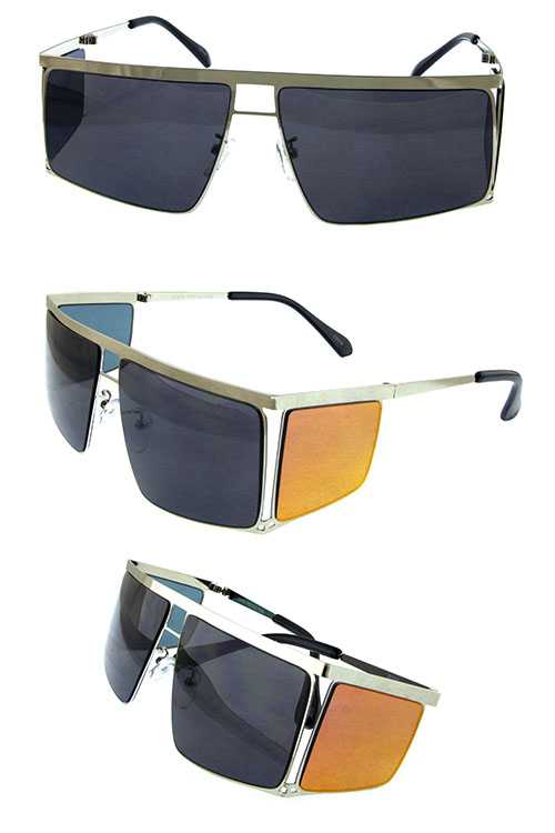 Womens metal square retro style sunglasses