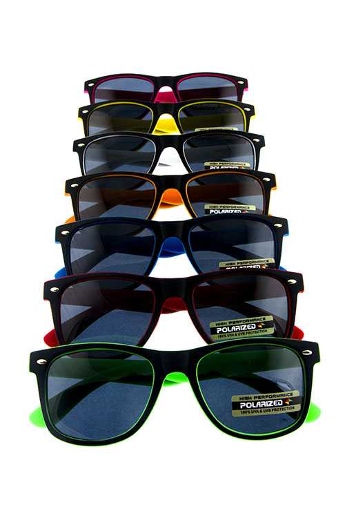 Unisex polarized horn rimmed square sunglasses