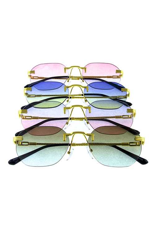 Womens metal rimless square retro sunglasses