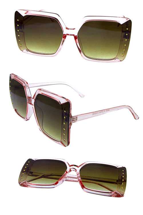 Womens thick square style plastic sunglasses