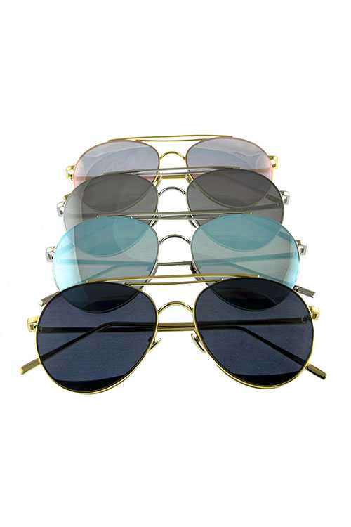 Womens double rebar aviator fashion sunglasses