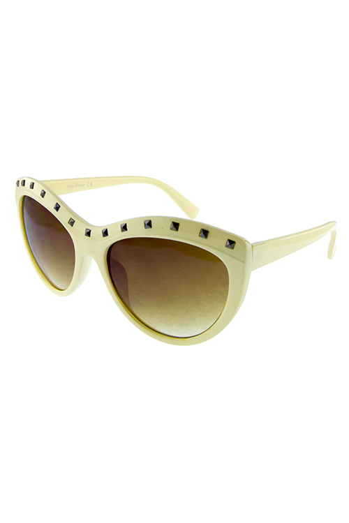 Womens stud frametop cat eye sunglasses