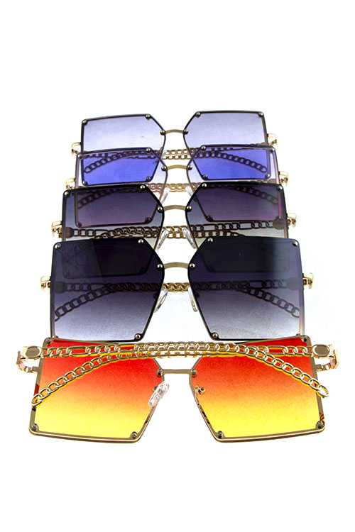 Womens metal square fashion sunglasses