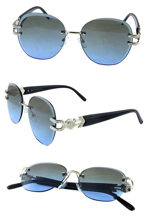 Womens rimless rounded sunglasses