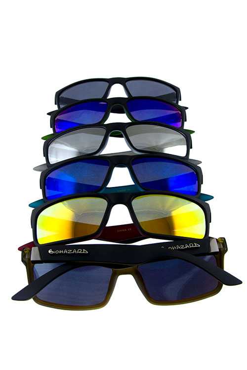 Mens style square fully rimmed plastic sunglasses