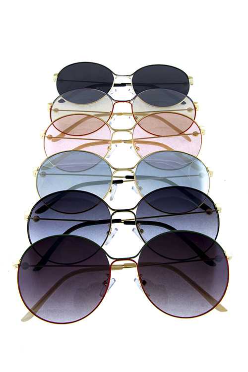 Womens metal rounded fully rimmed sunglasses